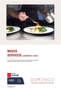 Menú servido por camarero a Particulares en Madrid